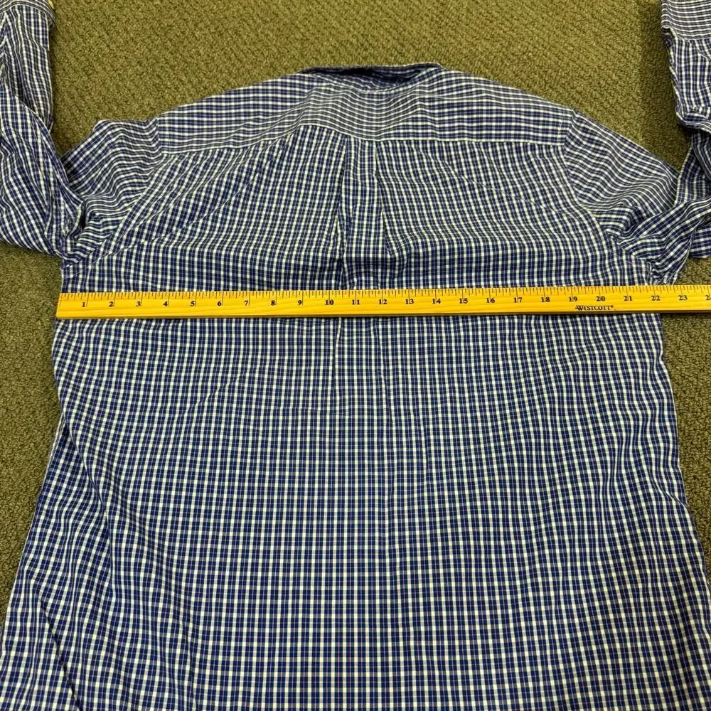 Banana Republic Non Iron Slim Fit Mens Blue Dress Cufflink L Shirt 16-16 1/2